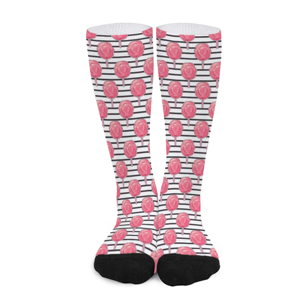 Cotton Candy Striped Pattern Print Long Socks