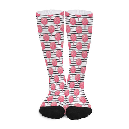 Cotton Candy Striped Pattern Print Long Socks