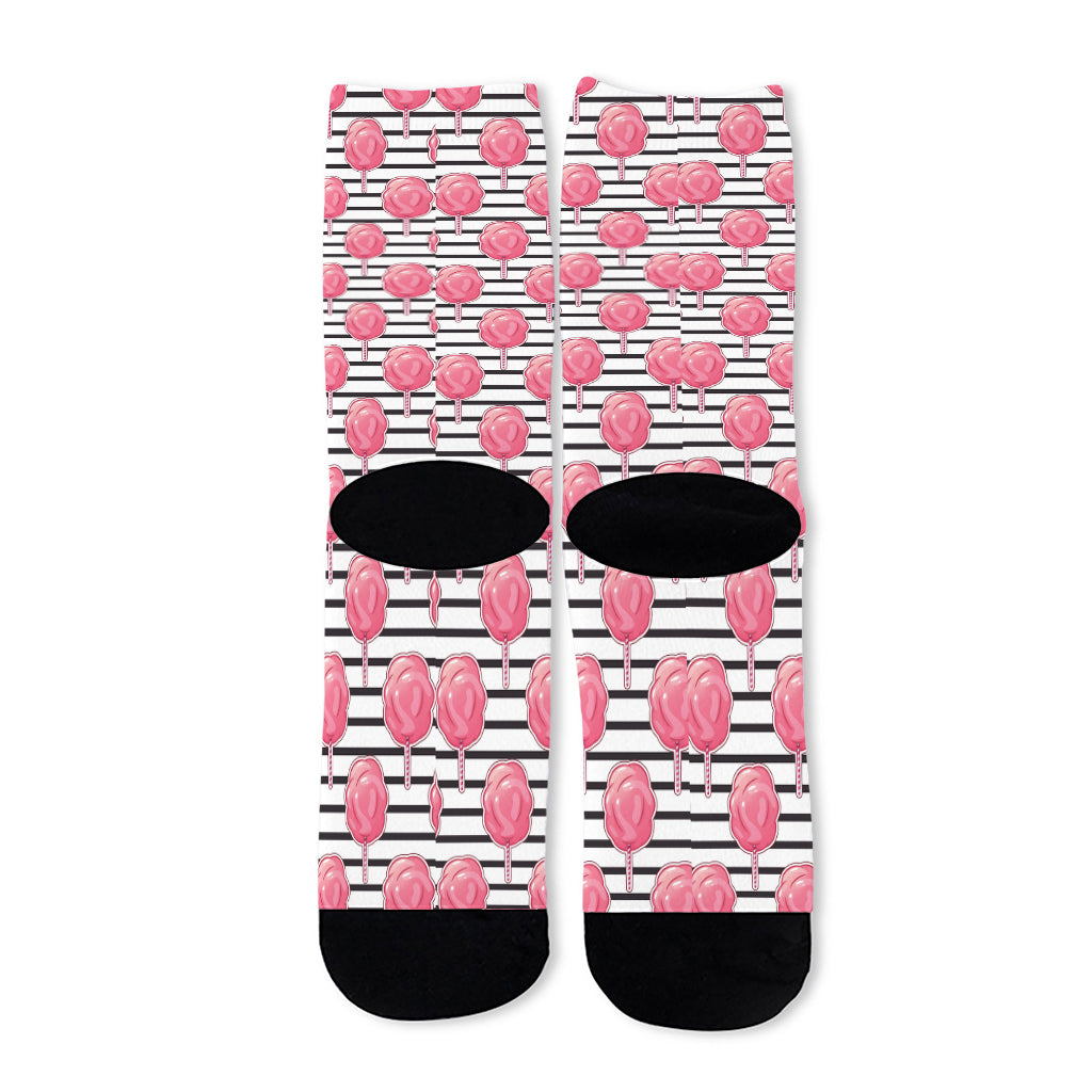 Cotton Candy Striped Pattern Print Long Socks