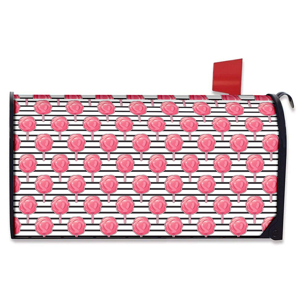 Cotton Candy Striped Pattern Print Mailbox Cover