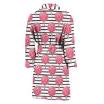 Cotton Candy Striped Pattern Print Men's Bathrobe