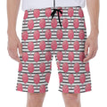 Cotton Candy Striped Pattern Print Men's Beach Shorts