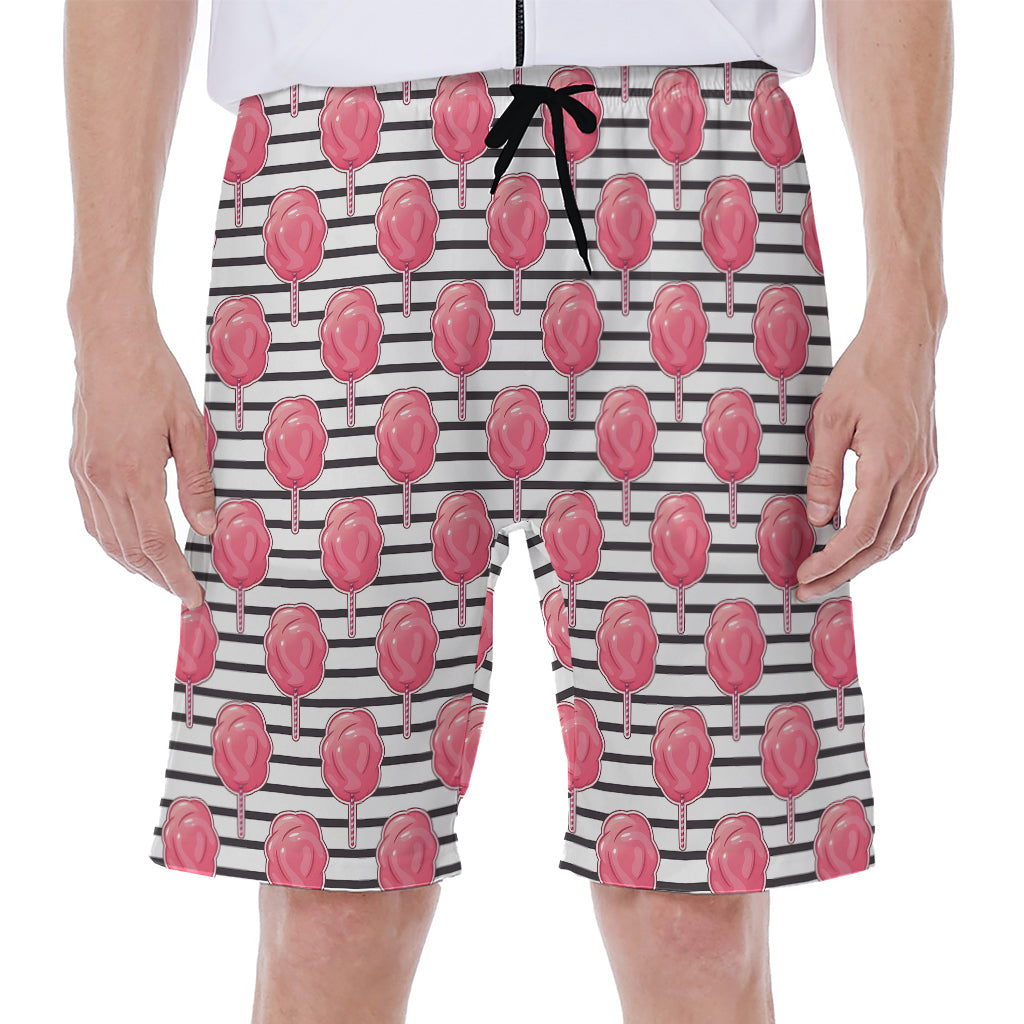 Cotton Candy Striped Pattern Print Men's Beach Shorts