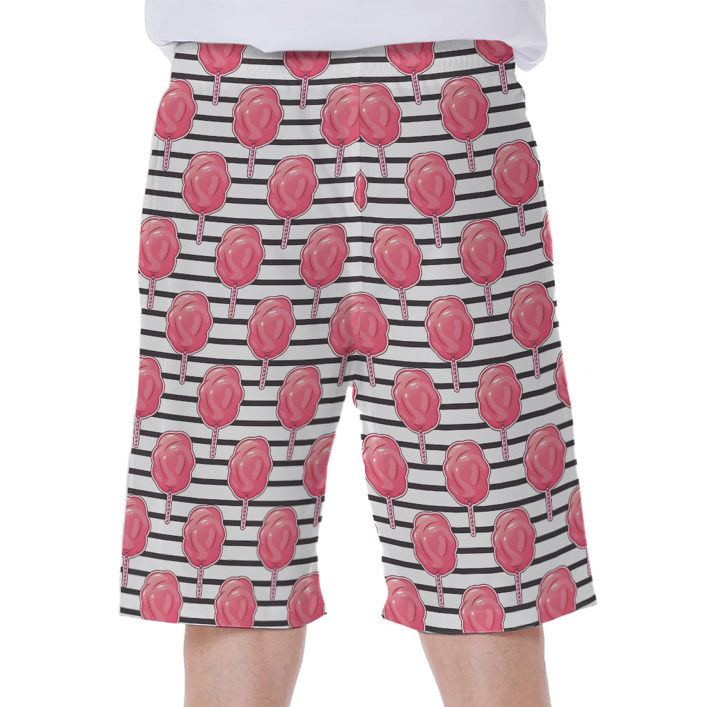 Cotton Candy Striped Pattern Print Men's Beach Shorts