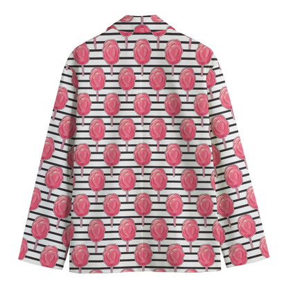 Cotton Candy Striped Pattern Print Men's Blazer