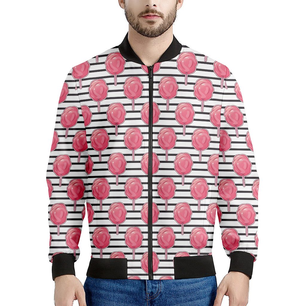 Cotton Candy Striped Pattern Print Men's Bomber Jacket