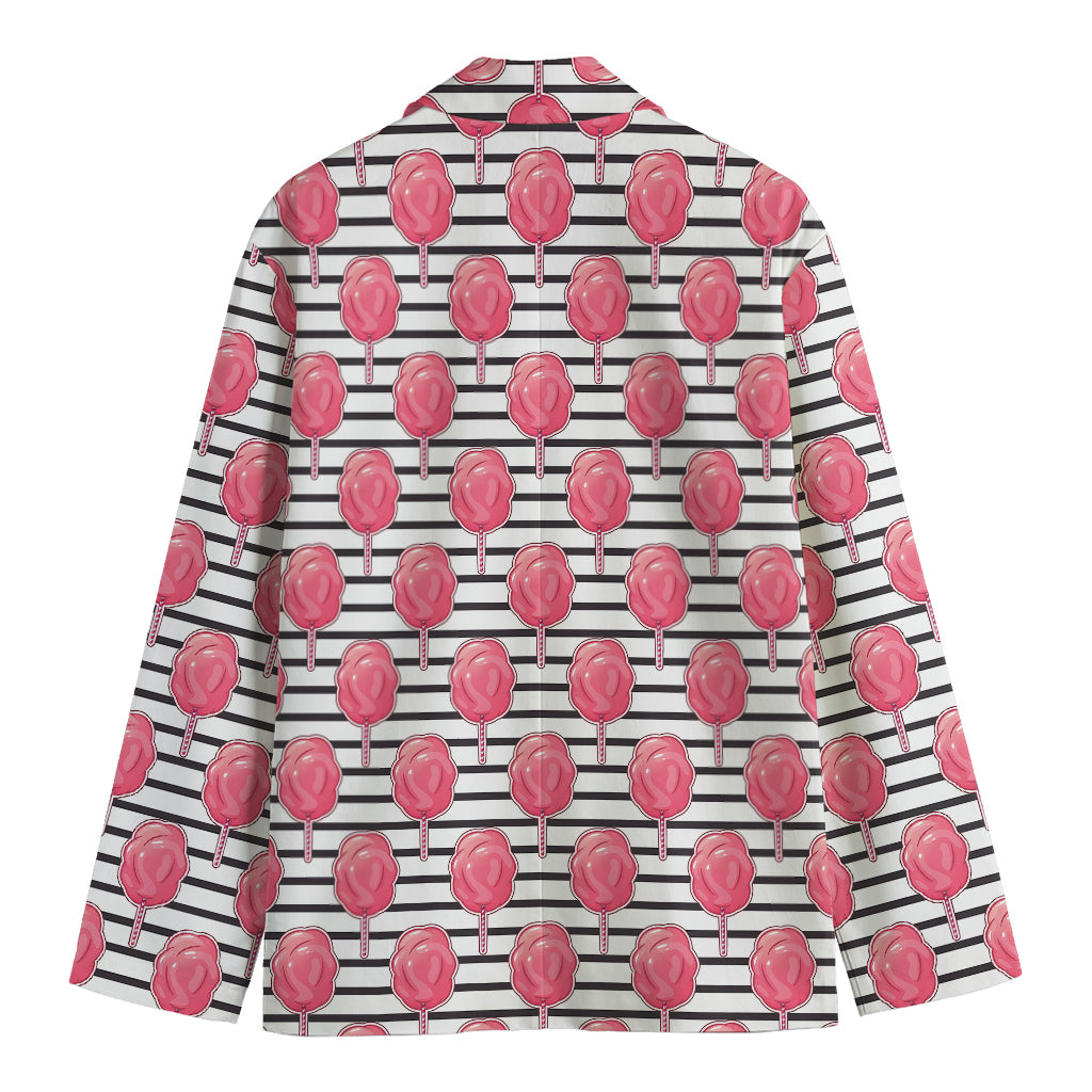 Cotton Candy Striped Pattern Print Men's Cotton Blazer