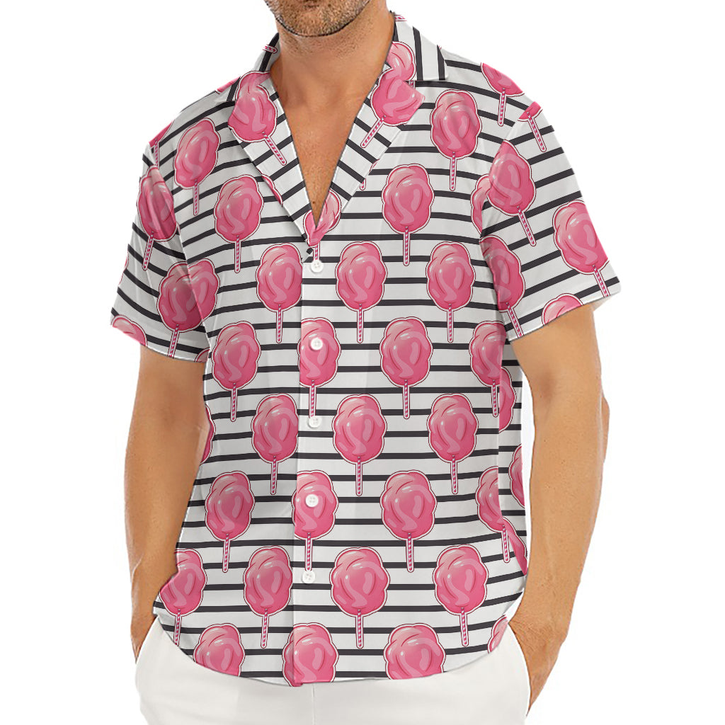 Cotton Candy Striped Pattern Print Men's Deep V-Neck Shirt