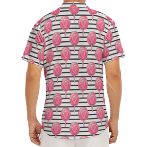 Cotton Candy Striped Pattern Print Men's Deep V-Neck Shirt