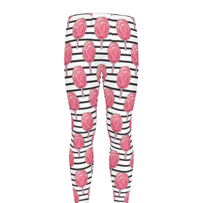 Cotton Candy Striped Pattern Print Men's leggings