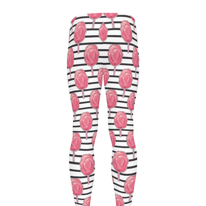 Cotton Candy Striped Pattern Print Men's leggings