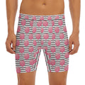 Cotton Candy Striped Pattern Print Men's Long Boxer Briefs