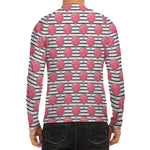Cotton Candy Striped Pattern Print Men's Long Sleeve Rash Guard