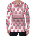 Cotton Candy Striped Pattern Print Men's Long Sleeve T-Shirt