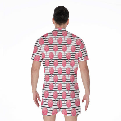 Cotton Candy Striped Pattern Print Men's Rompers