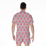 Cotton Candy Striped Pattern Print Men's Rompers