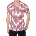 Cotton Candy Striped Pattern Print Men's Shirt
