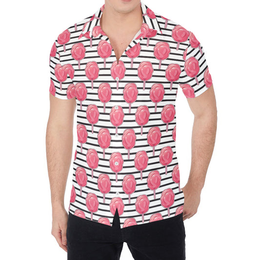 Cotton Candy Striped Pattern Print Men's Shirt