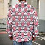 Cotton Candy Striped Pattern Print Men's Shirt Jacket