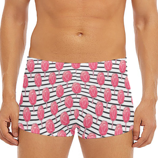 Cotton Candy Striped Pattern Print Men's Short Boxer Briefs