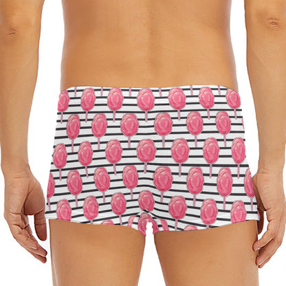 Cotton Candy Striped Pattern Print Men's Short Boxer Briefs