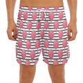 Cotton Candy Striped Pattern Print Men's Split Running Shorts
