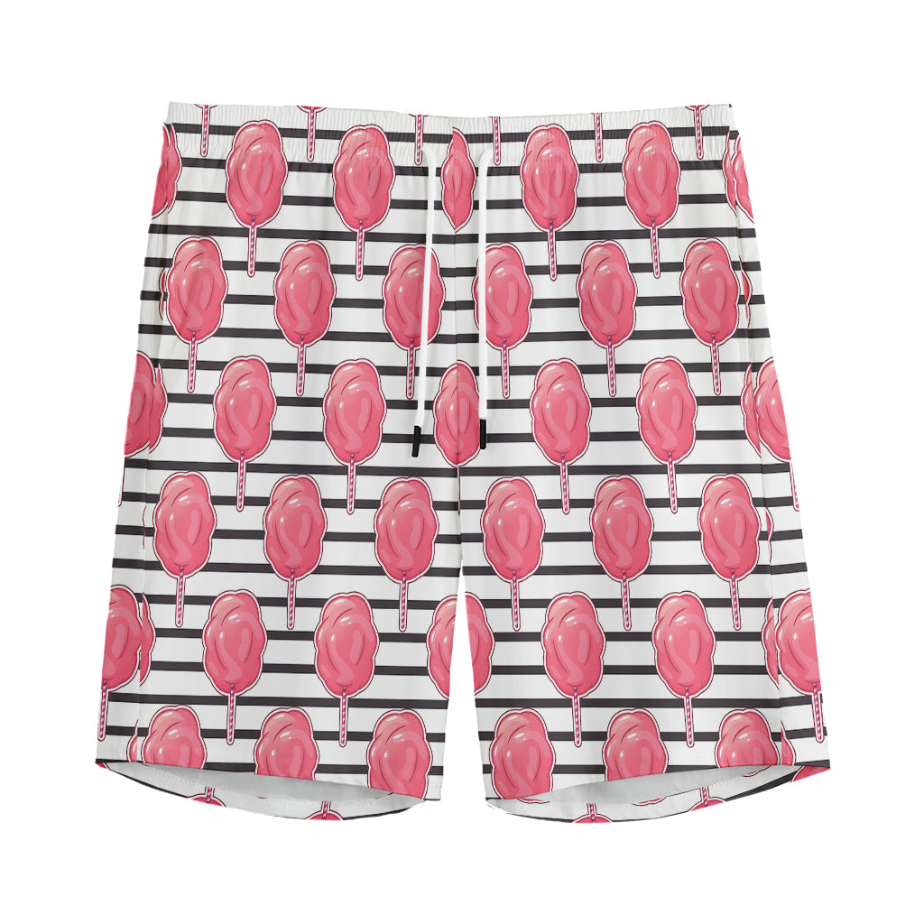 Cotton Candy Striped Pattern Print Men's Sports Shorts