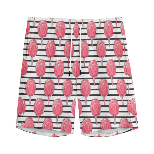 Cotton Candy Striped Pattern Print Men's Sports Shorts