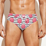 Cotton Candy Striped Pattern Print Men's Swim Briefs