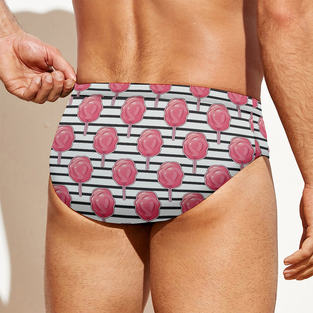 Cotton Candy Striped Pattern Print Men's Swim Briefs