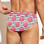 Cotton Candy Striped Pattern Print Men's Swim Briefs