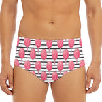 Cotton Candy Striped Pattern Print Men's Triangle Swim Briefs