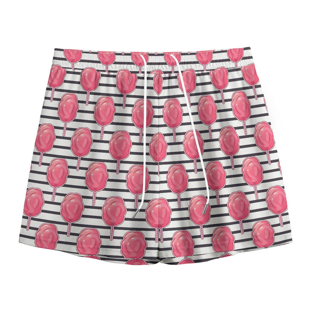 Cotton Candy Striped Pattern Print Mesh Shorts
