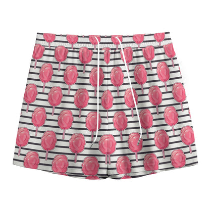 Cotton Candy Striped Pattern Print Mesh Shorts