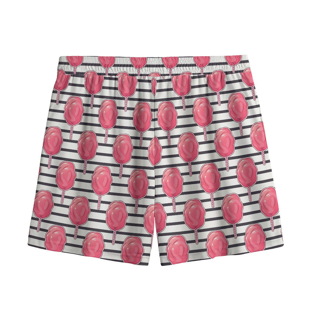 Cotton Candy Striped Pattern Print Mesh Shorts