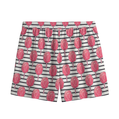 Cotton Candy Striped Pattern Print Mesh Shorts