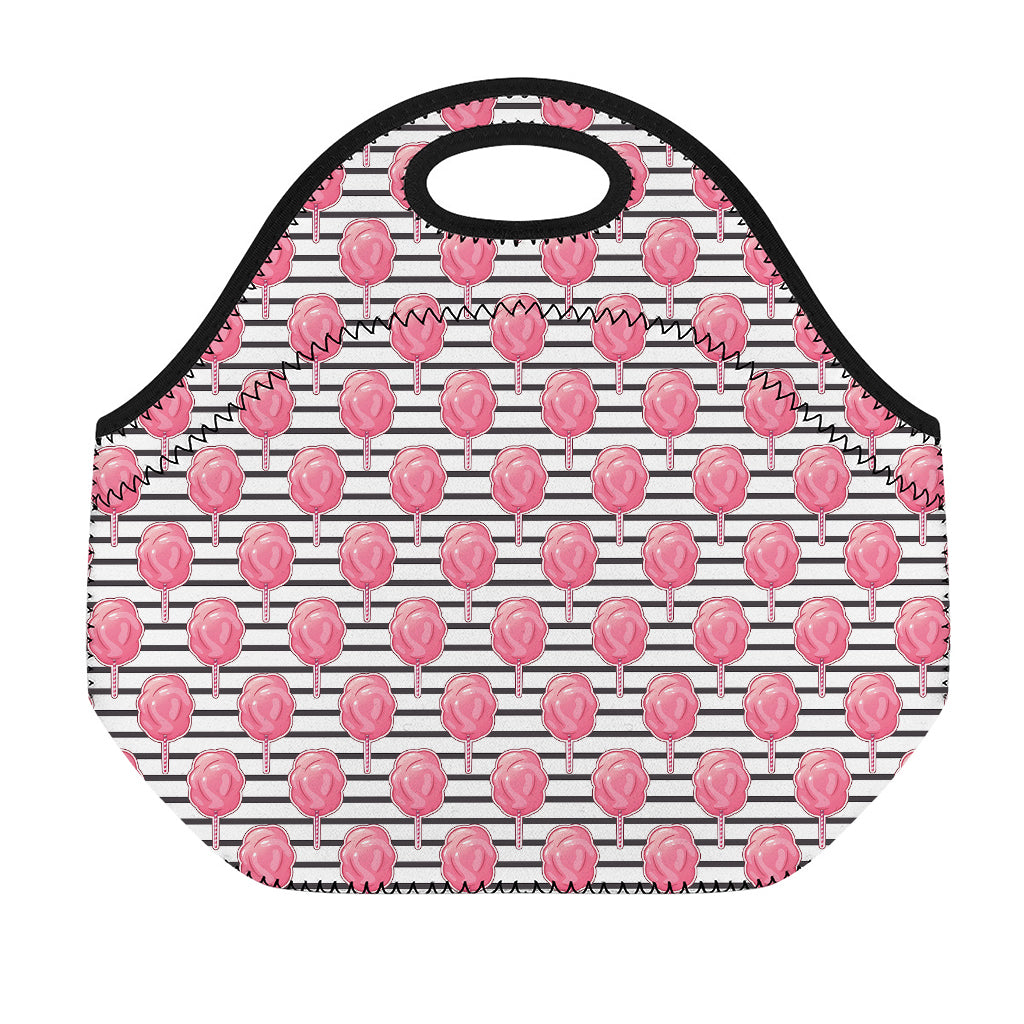 Cotton Candy Striped Pattern Print Neoprene Lunch Bag