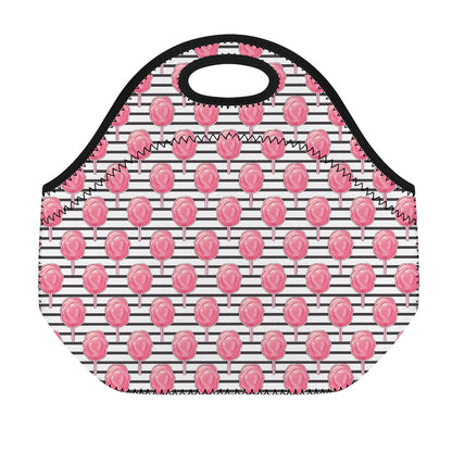 Cotton Candy Striped Pattern Print Neoprene Lunch Bag