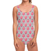 Cotton Candy Striped Pattern Print One Piece Swimsuit