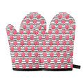 Cotton Candy Striped Pattern Print Oven Mitts
