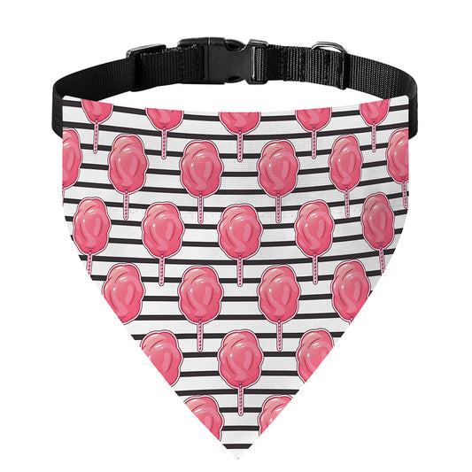 Cotton Candy Striped Pattern Print Over The Collar Dog Bandana