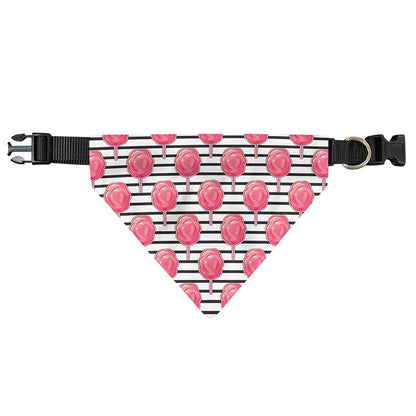 Cotton Candy Striped Pattern Print Over The Collar Dog Bandana