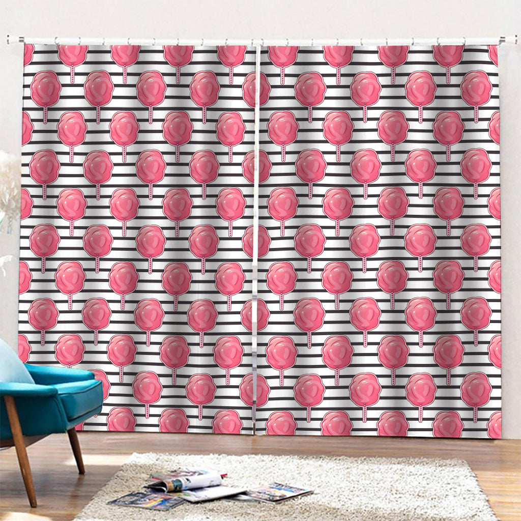 Cotton Candy Striped Pattern Print Pencil Pleat Curtains