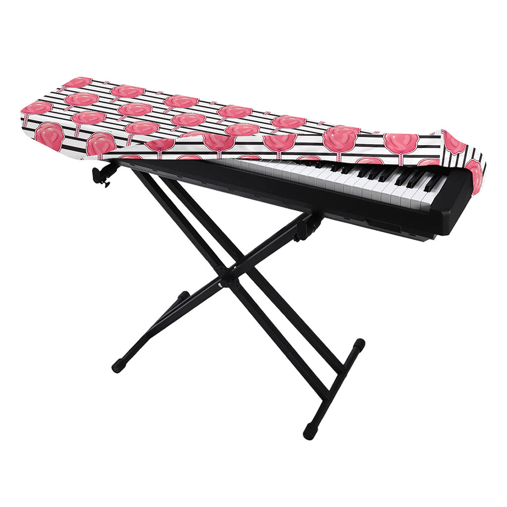 Cotton Candy Striped Pattern Print Piano Keyboard Cover
