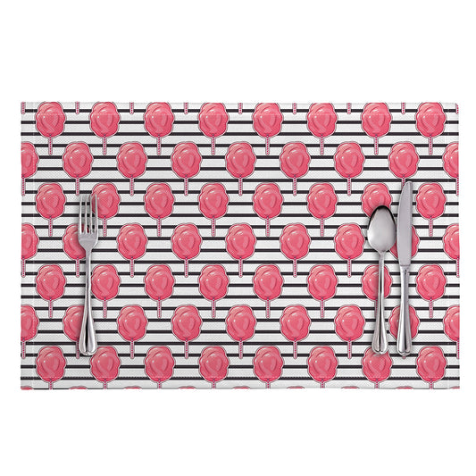 Cotton Candy Striped Pattern Print Placemat