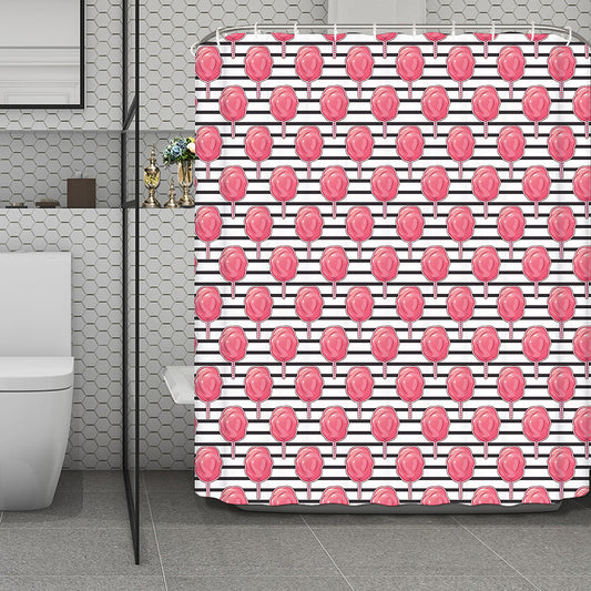 Cotton Candy Striped Pattern Print Polyester Shower Curtain