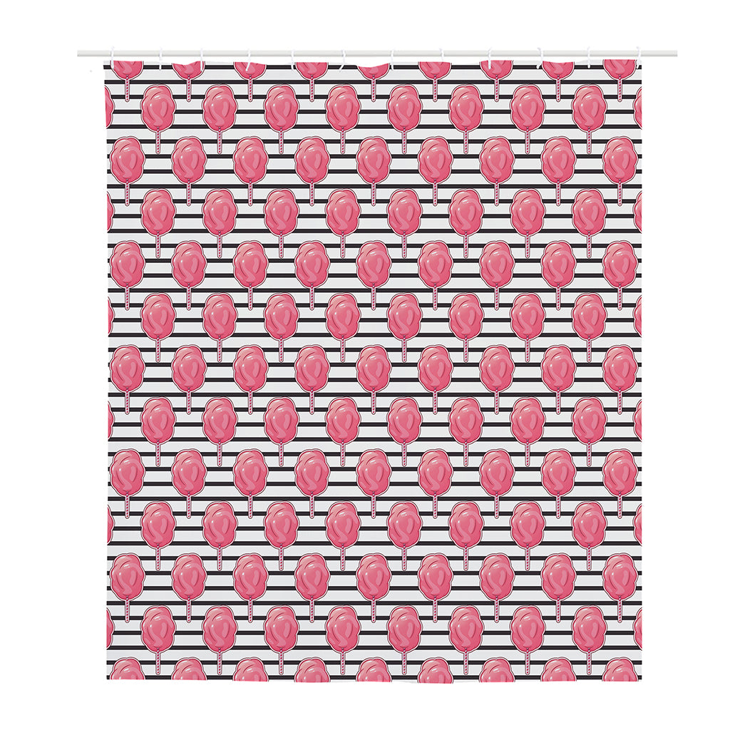 Cotton Candy Striped Pattern Print Polyester Shower Curtain
