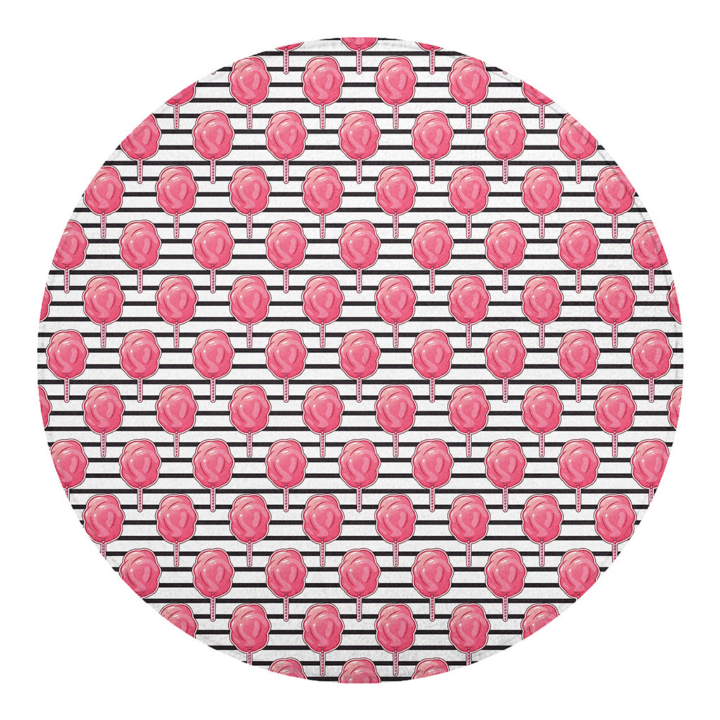 Cotton Candy Striped Pattern Print Round Blanket