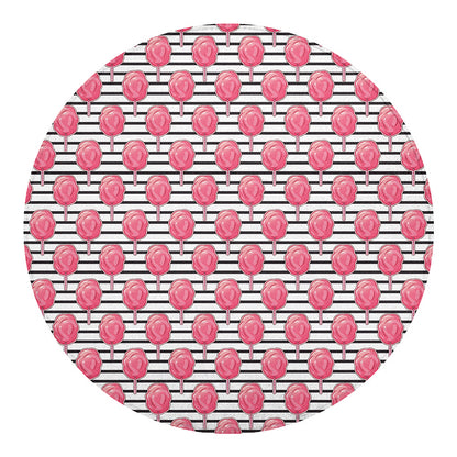 Cotton Candy Striped Pattern Print Round Blanket