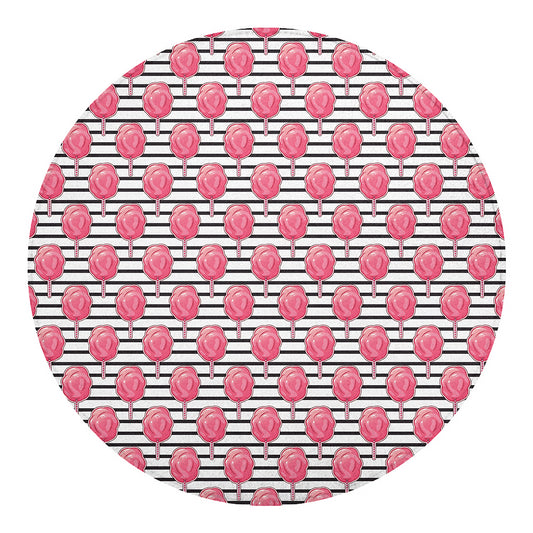 Cotton Candy Striped Pattern Print Round Blanket